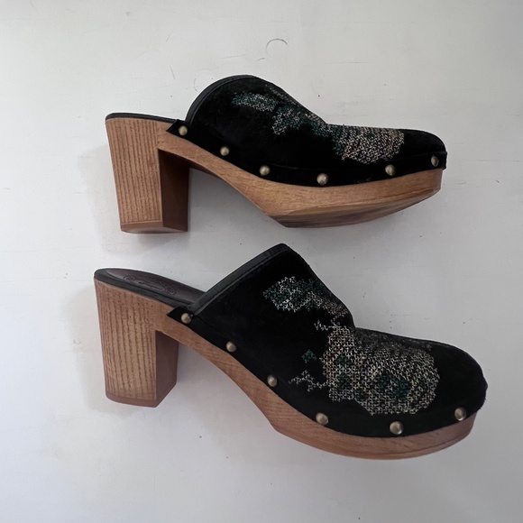 PENELOPE CHILVERS Black Suede Floral Print Mules Sz 38 - Picture 11 of 13